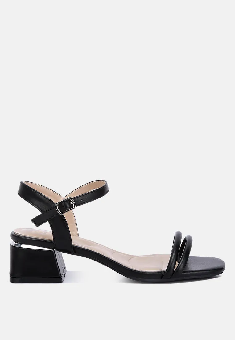 Sulein Ankle Strap Low Block Heels