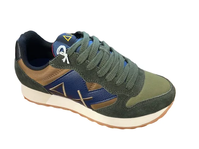 Sun68 sneakers da uomo Jaki Bicolor Z42114 9374 volpe-militare scuro