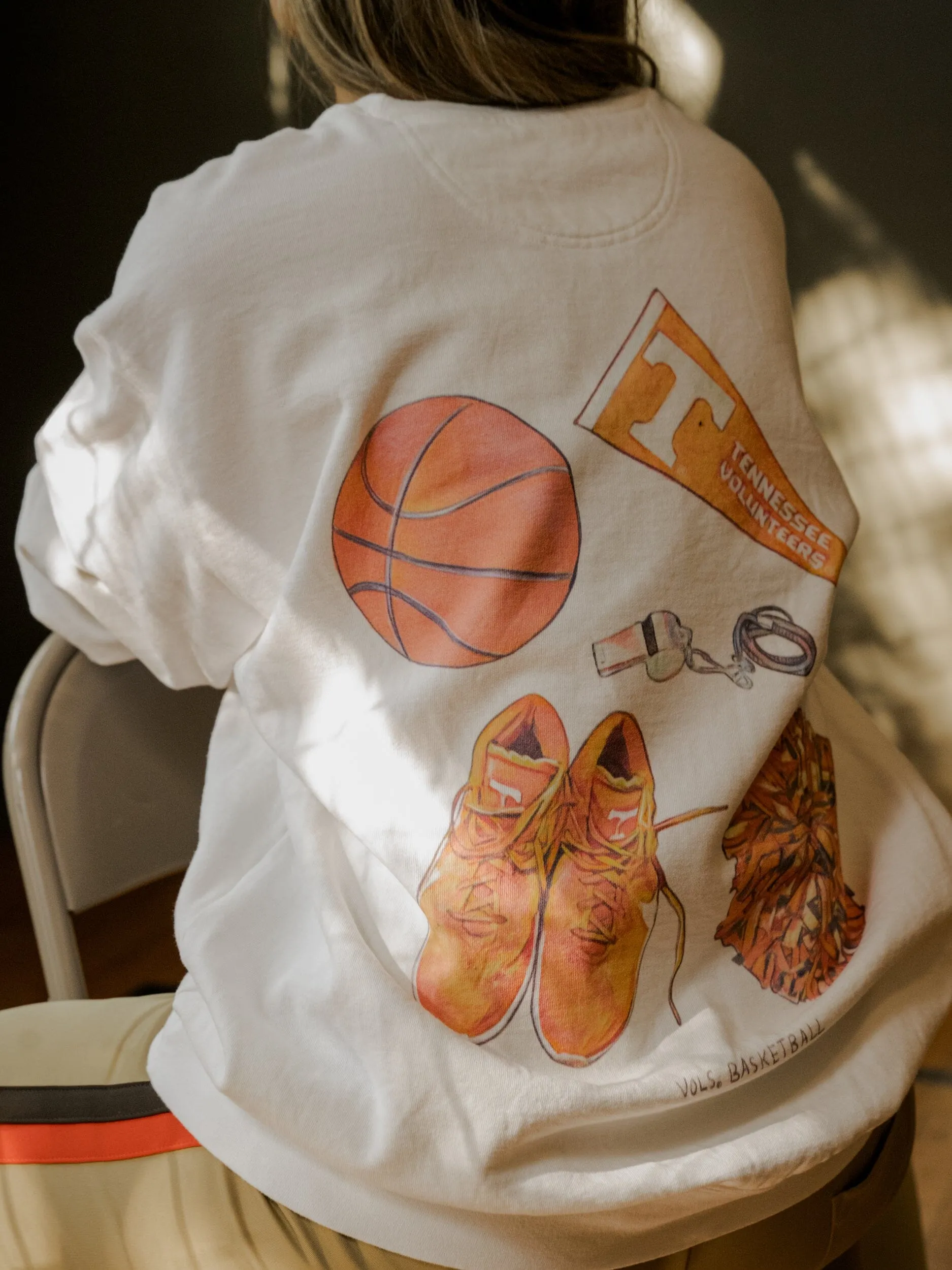 Tennessee Vols Basketball Memorabilia White Sweatshirt