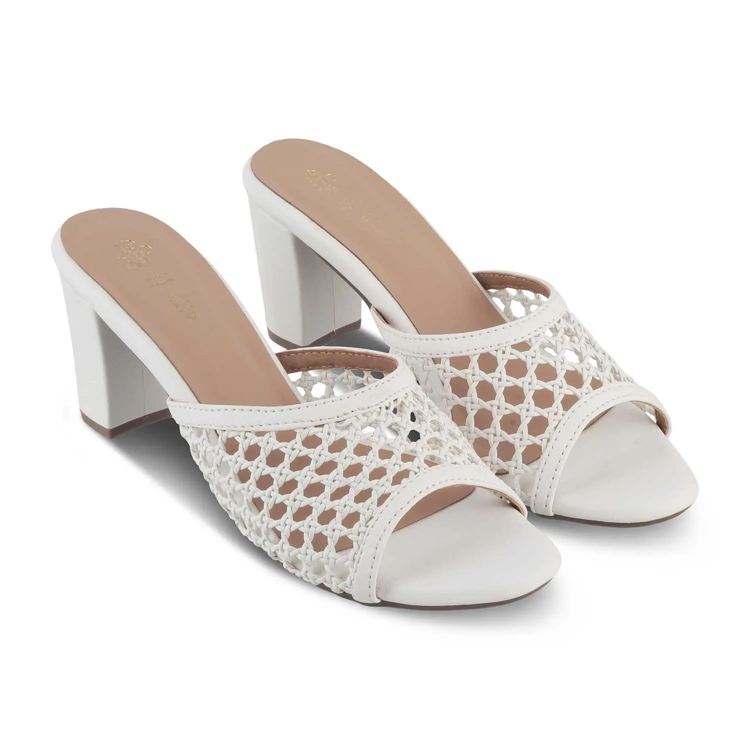 The Miko White Women's Dress Block Heel Sandals Tresmode