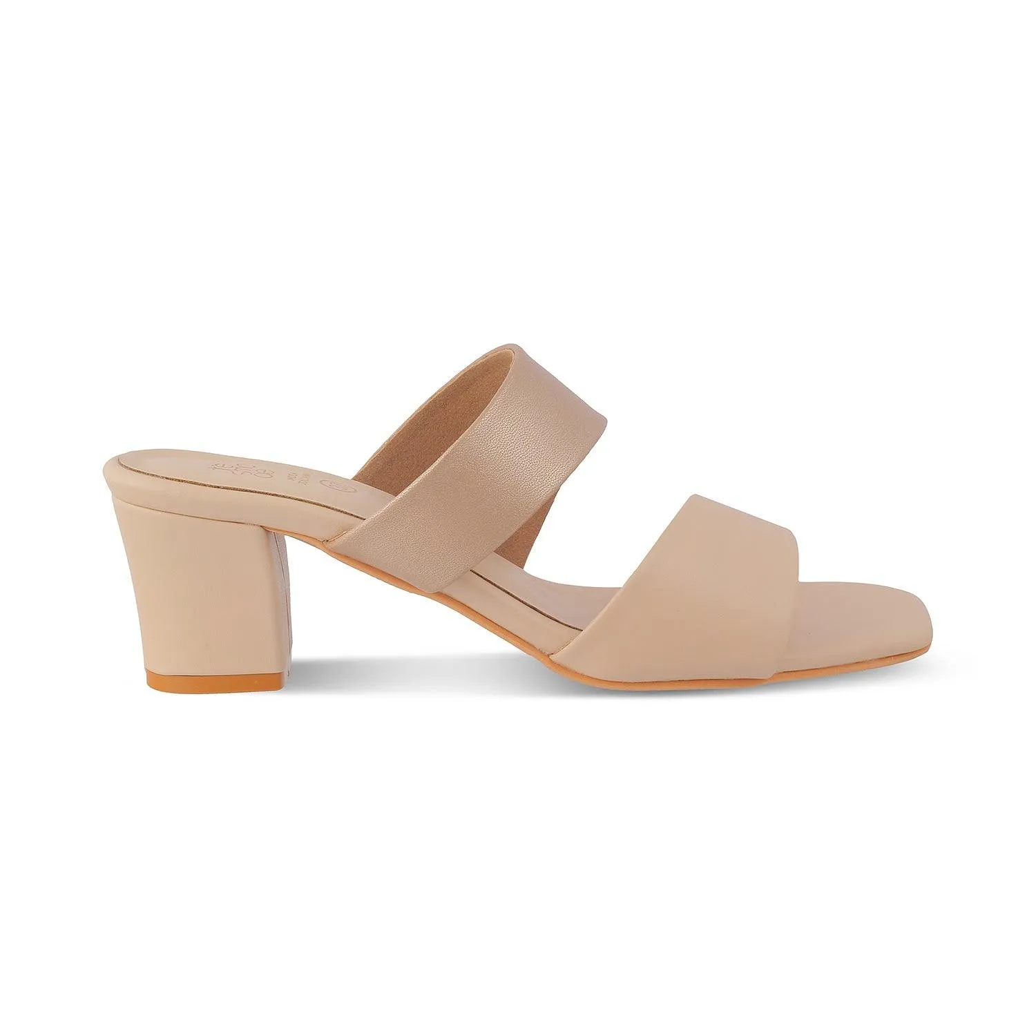 The Satania Beige Women's Dress Block Heel Sandals Tresmode