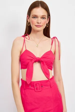 Tie Front Cropped Top