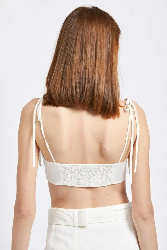 Tie Front Cropped Top