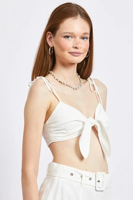 Tie Front Cropped Top