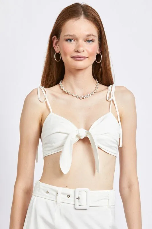 Tie Front Cropped Top