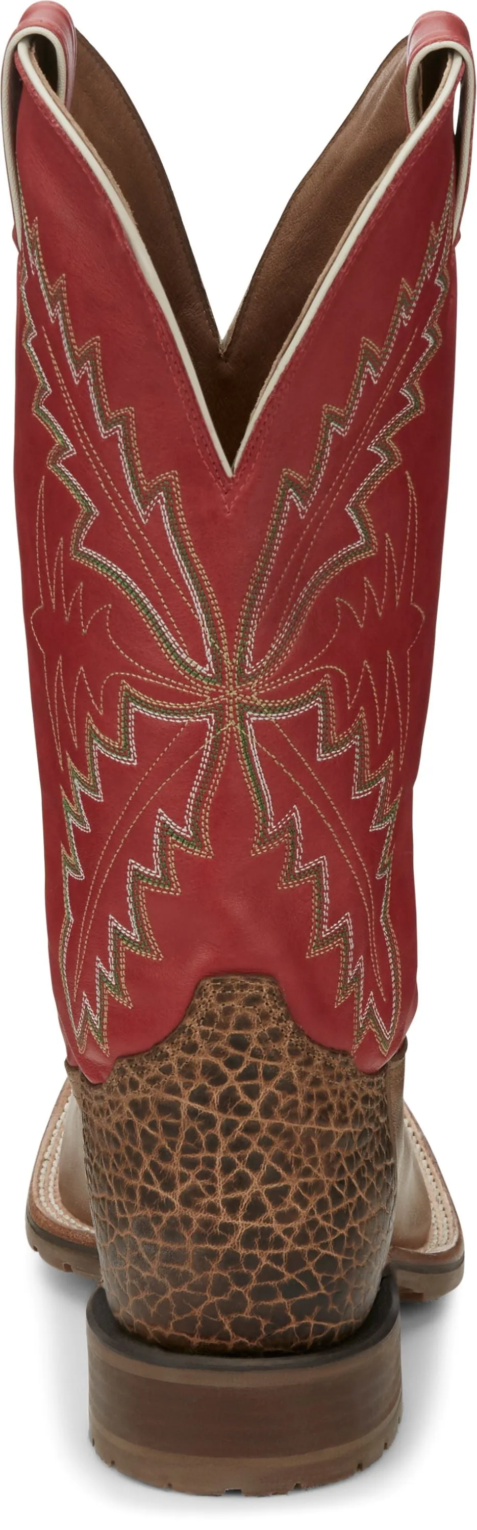 'Tony Lama' Men's 13" Antonio Western Square Toe - Tan / Red