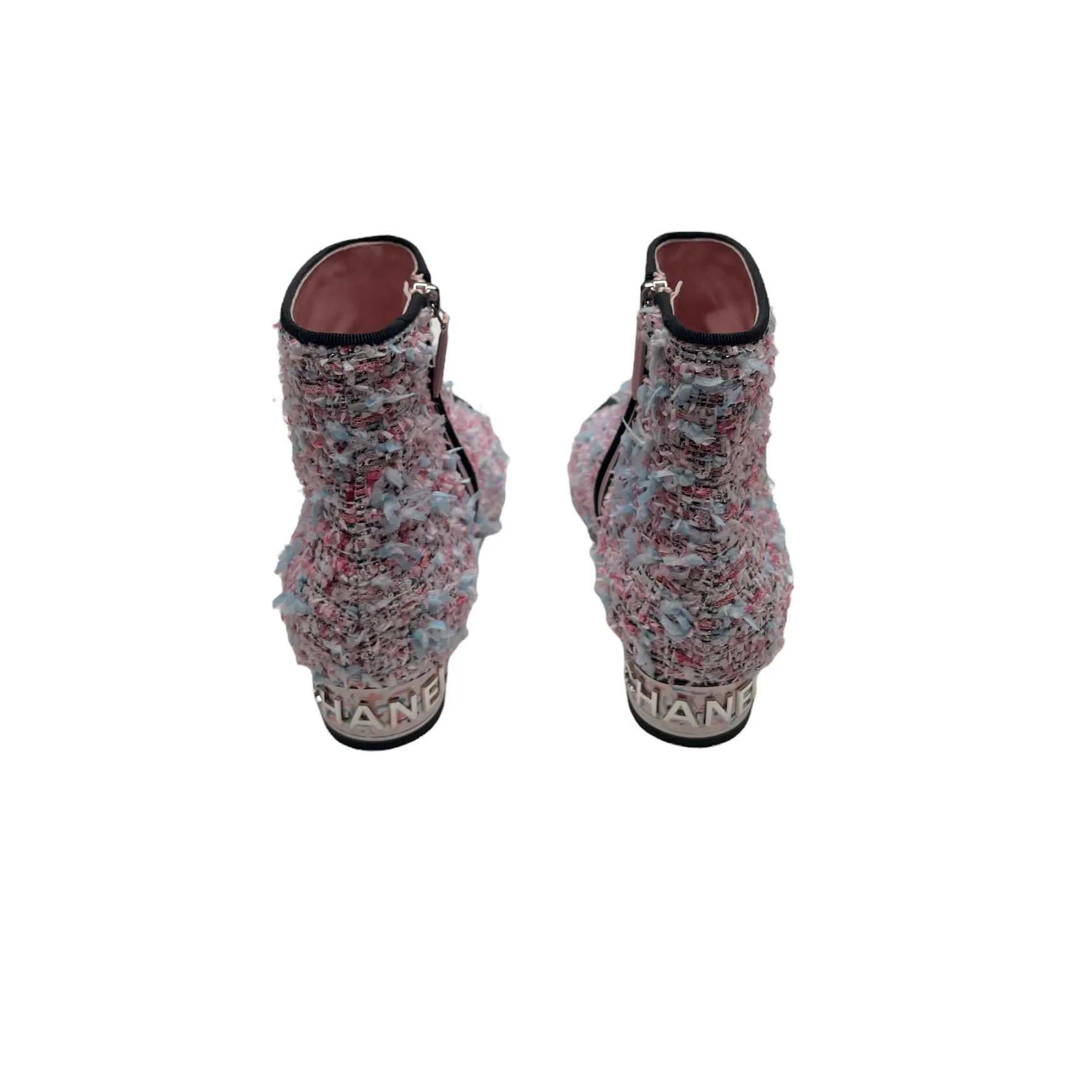 Tweed Pink Boots - 7.5