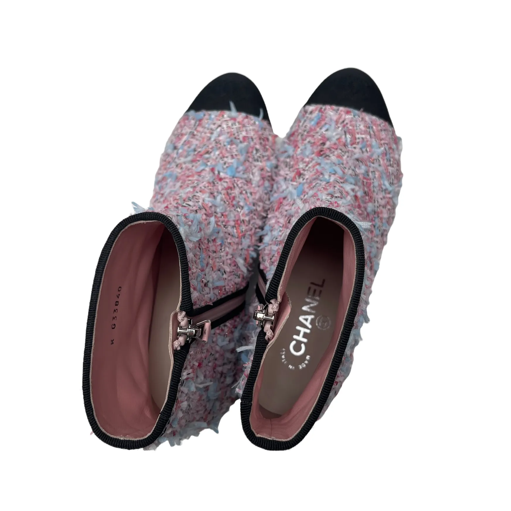 Tweed Pink Boots - 7.5