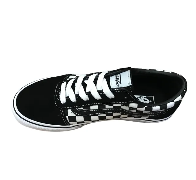 Vans scarpa sneakers da vragazzo a scacchi Ward VN038J9PVJ1 nero-bianco