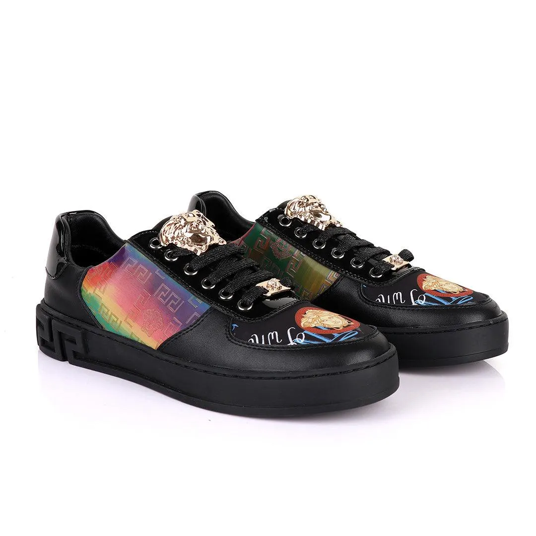 Versace Medusa Head  Black Low-Top Sneakers