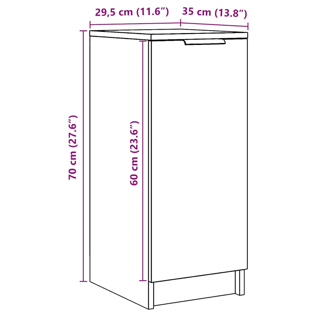 vidaXL Shoe Cabinet Artisan Oak 29.5x35x70 cm Engineered Wood