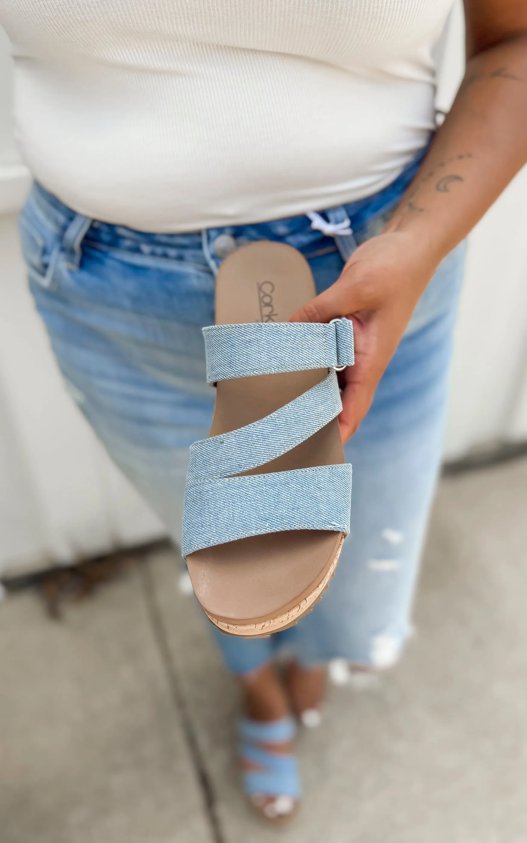 Voyage Blue Denim Wedges | Corkys - Final Sale