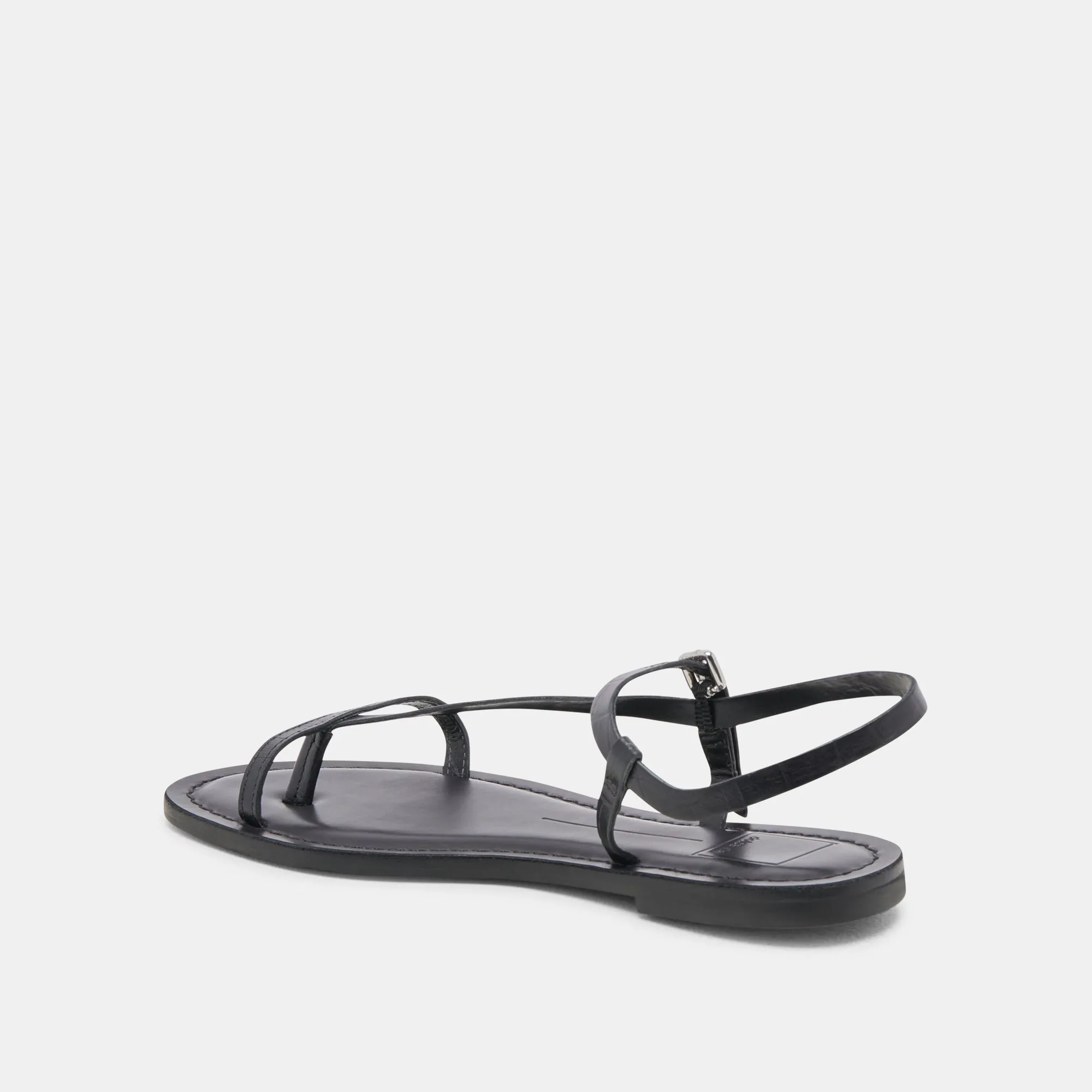 WANDRE SANDALS NOIR EMBOSSED LEATHER