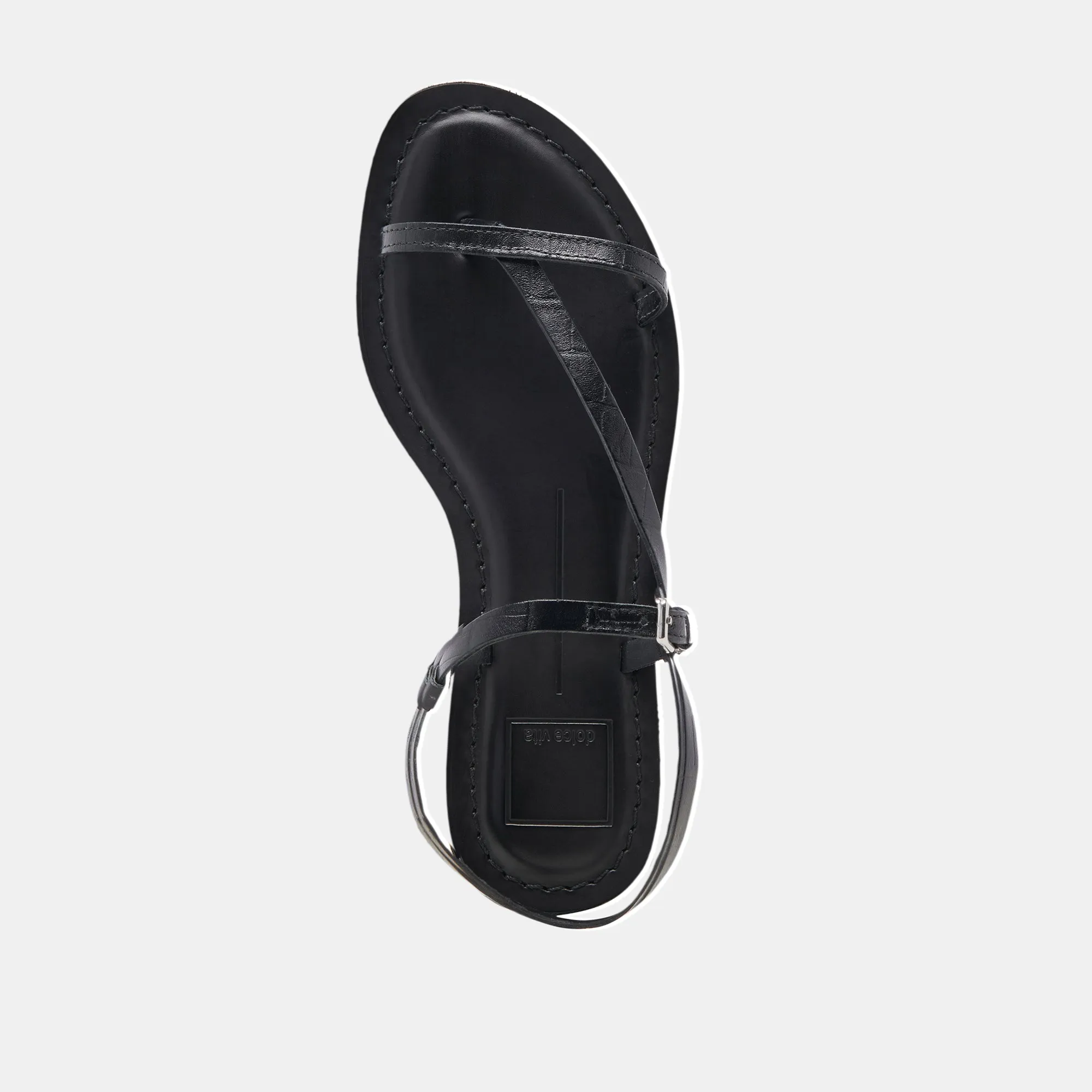 WANDRE SANDALS NOIR EMBOSSED LEATHER