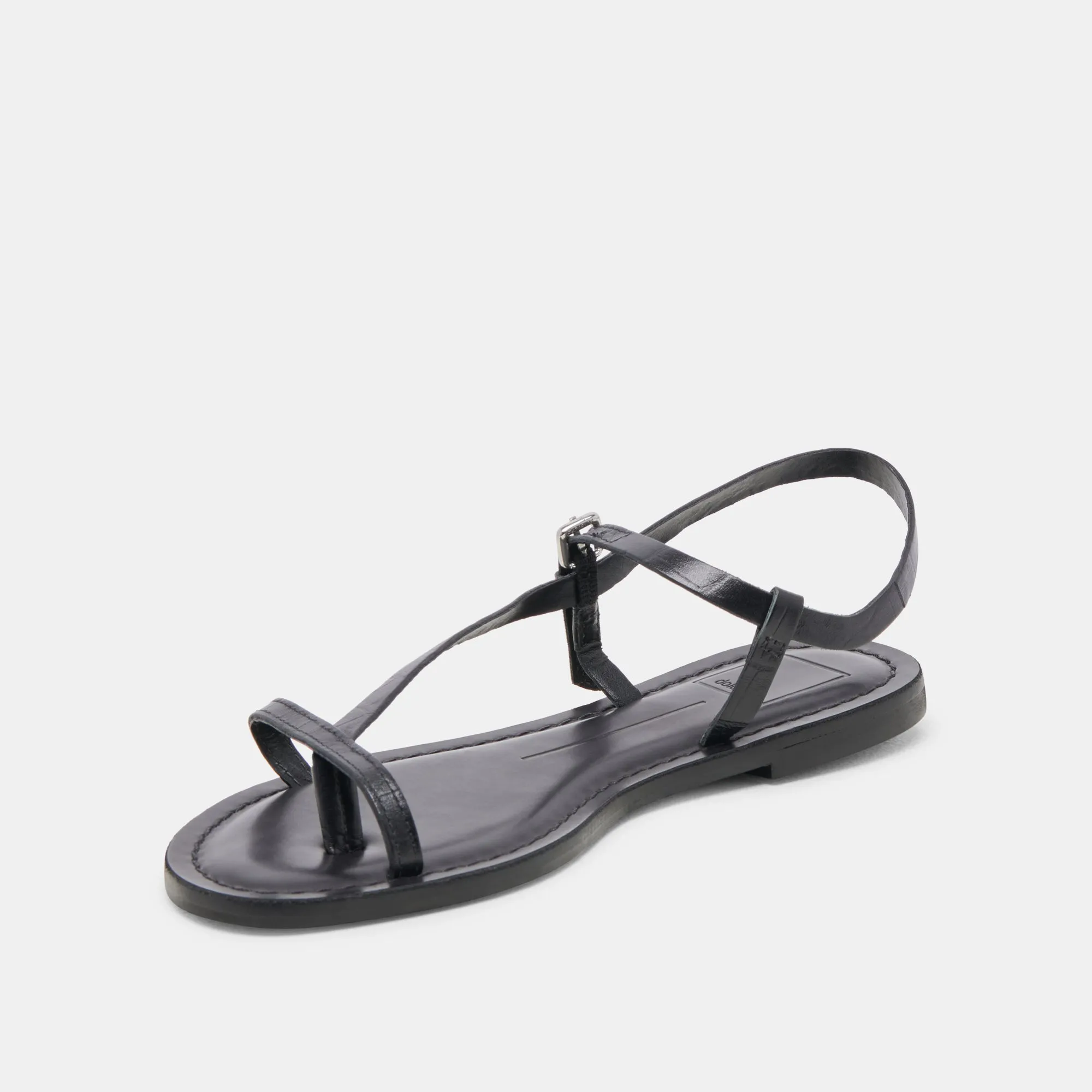 WANDRE SANDALS NOIR EMBOSSED LEATHER