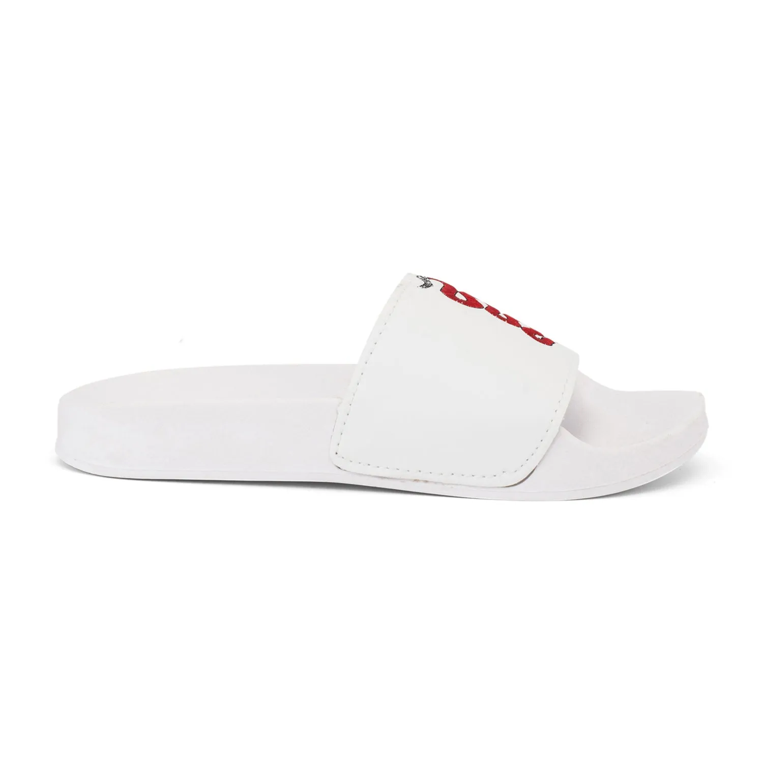 White Snake Embroidery Slip Ons