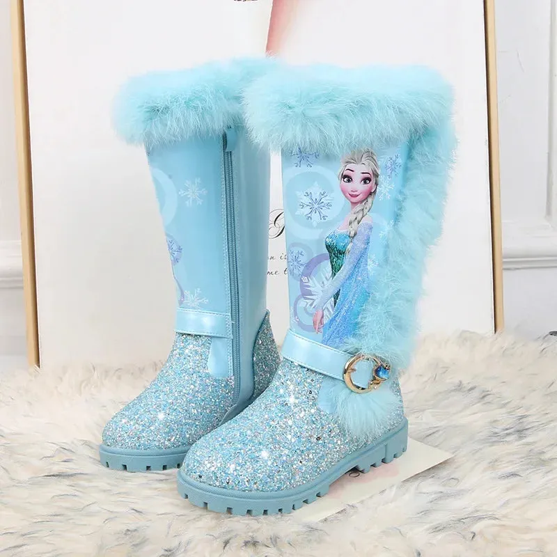 Winter Girls Low Heel Boots with Fur