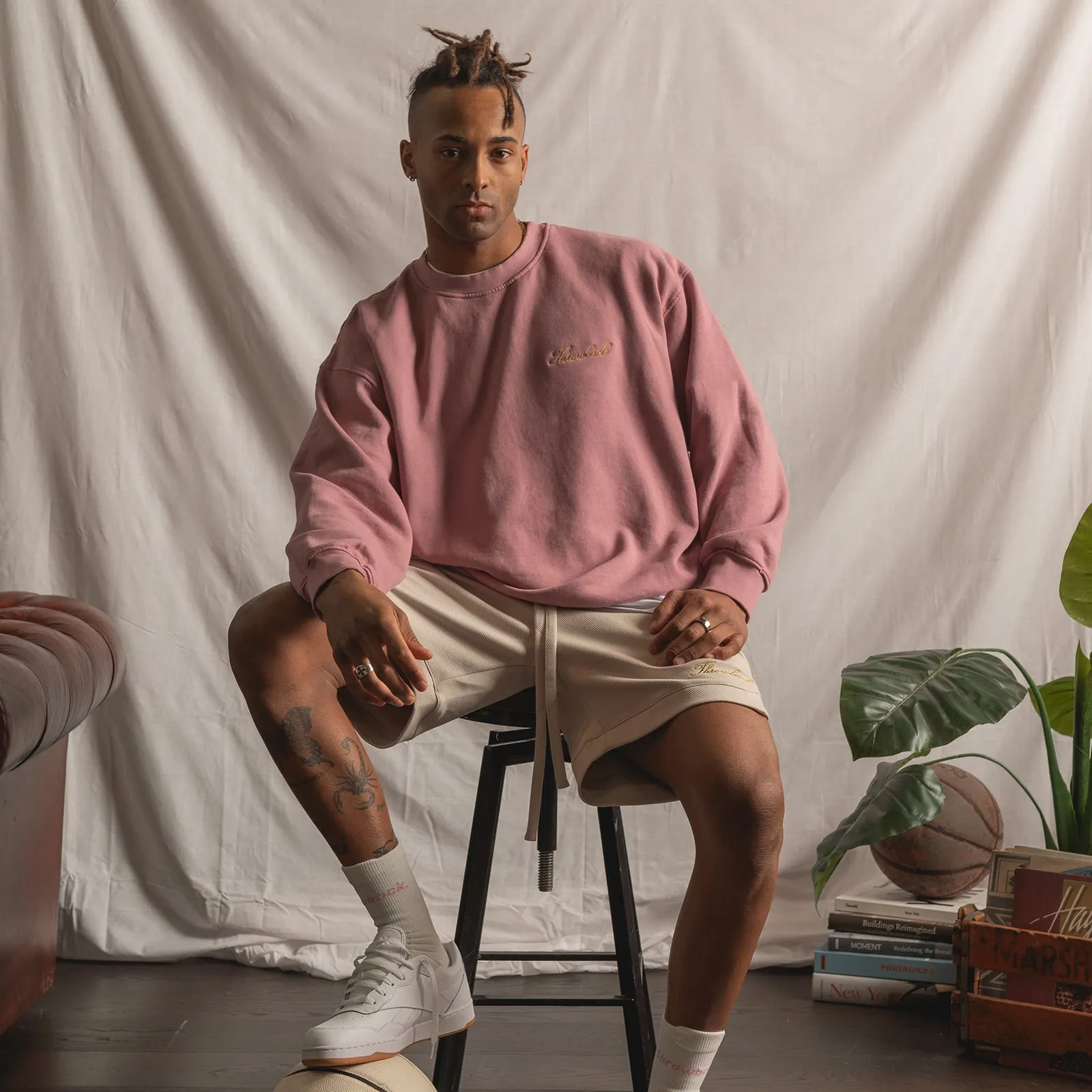 Winter Script '23 Oversized Crew - Washed Pink Foam