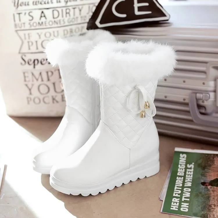 Winter Warm Snow Boots Girl's Fur Lined Boots PU Leather Waterproof Boot