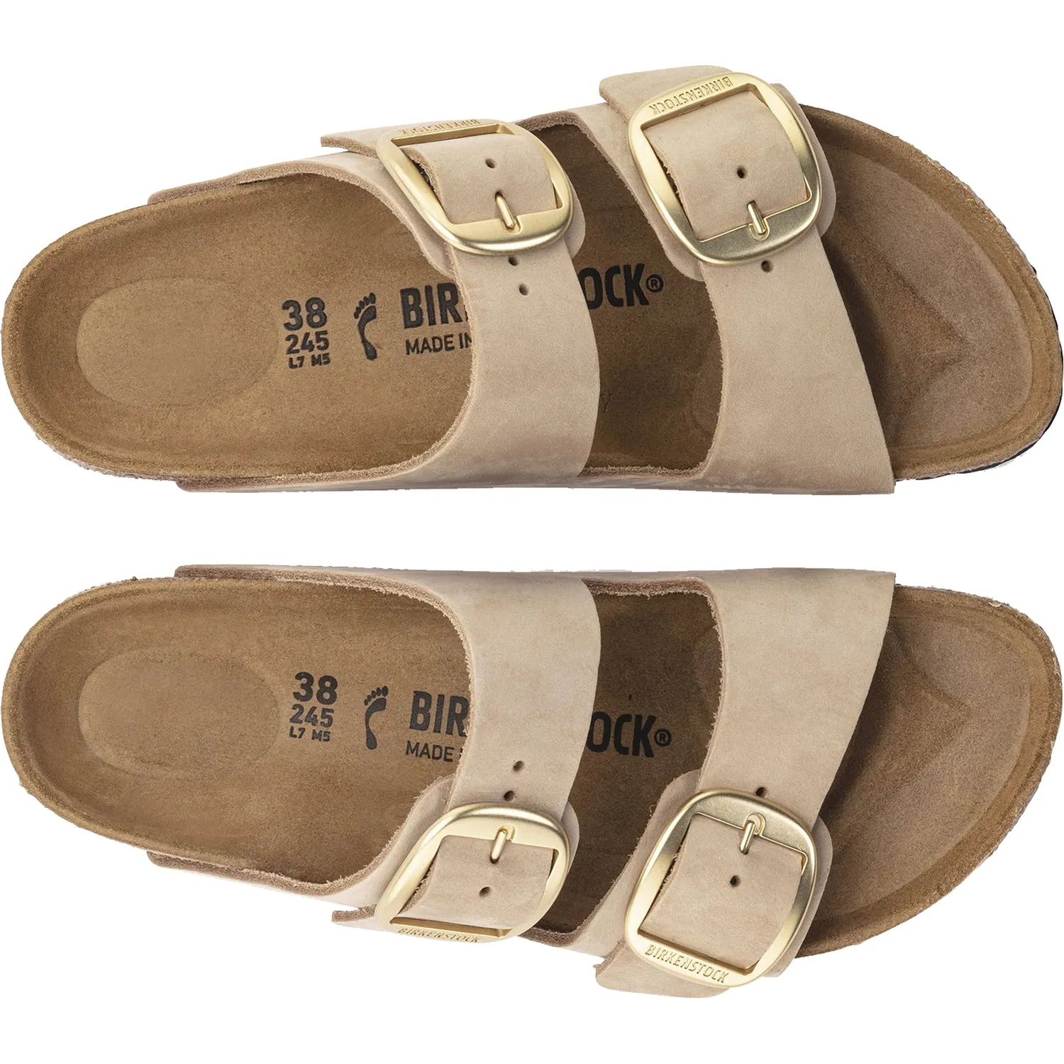 Women's Birkenstock Arizona Big Buckle Sandcastle Nubuck