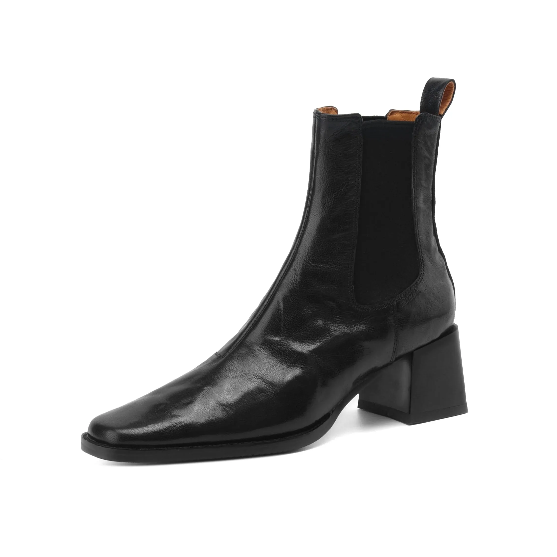 Womens Leather Heeled Chelsea Boot