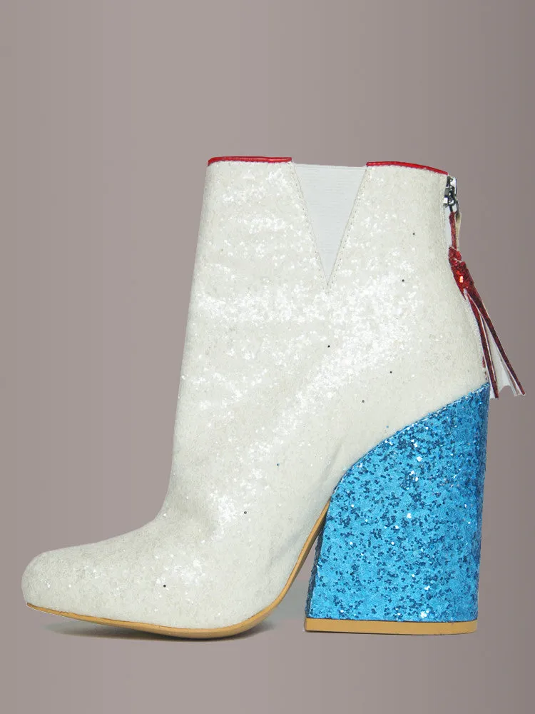 YRU ZIGGY Glitter Ankle Boots